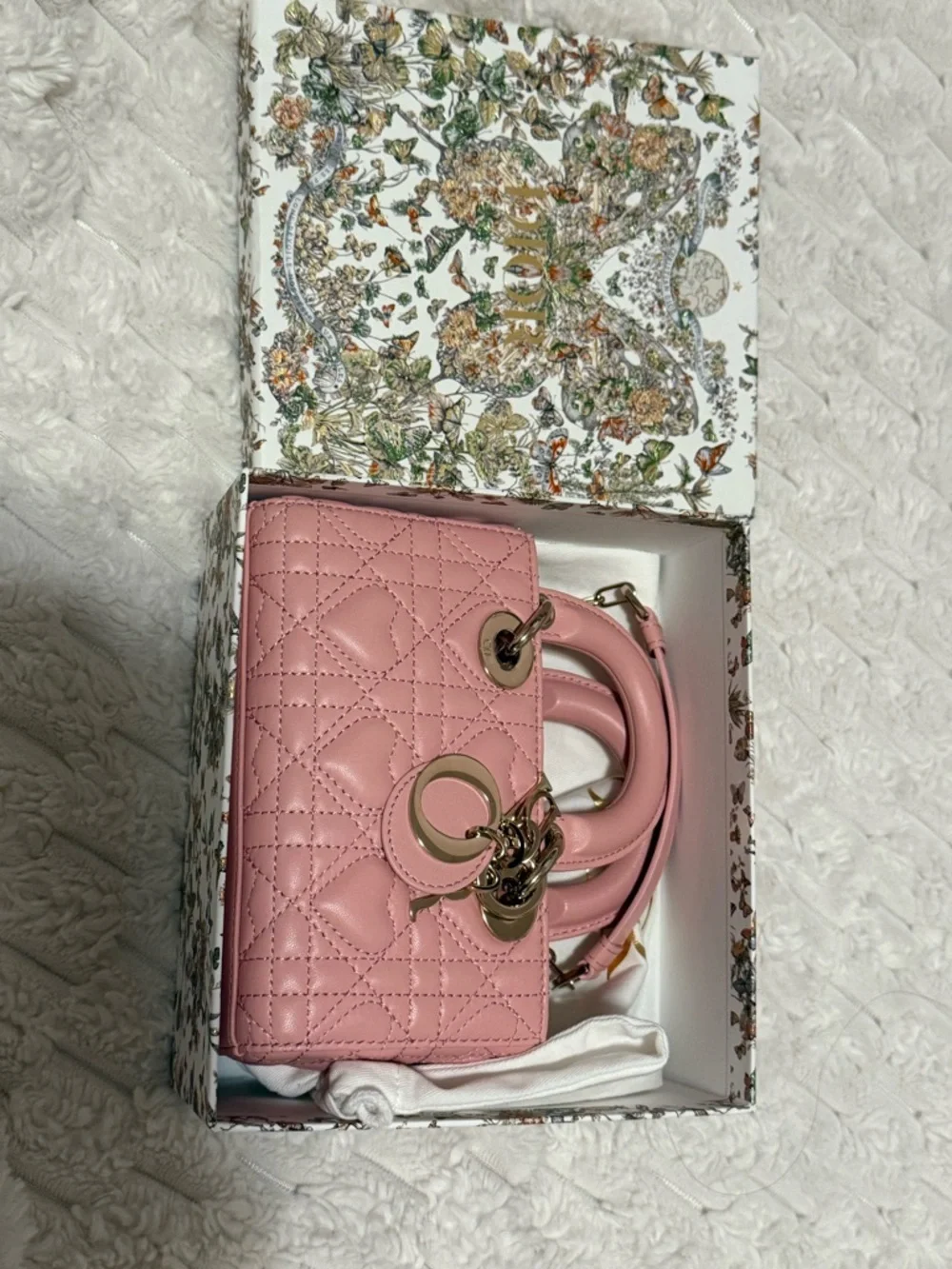 Dior Pink melocoton D-Joy micro with Heart Motif quilting - Picture 6 of 7